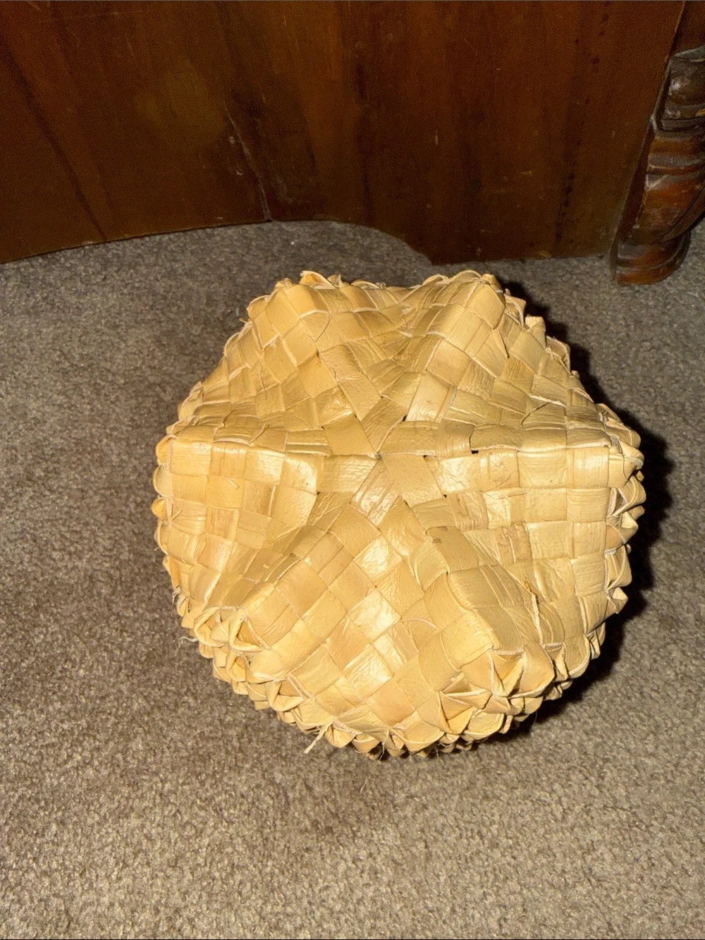 Hawaiian six point star Basket Natural Tan Decorative Basket